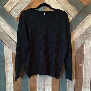 Black Crewneck Sweater with Soft Texture